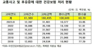 교통사고도 건강보험 처리로 재정 누수…6년간 8만건 넘어